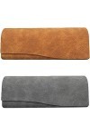 Lunettes Etui Lunettes, 2 Pièces Housse de Protection pour Lunettes, Étuis à Lunettes, Boite Lunette, Étui Lunettes Cuir, Etu