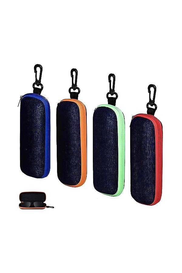 Jlnmmn 4 Pièces Etui a Lunettes, Étui à Lunettes de Voyage, Étui à Lunettes Universel, Étui à Lunettes de Voyage à Glissière,