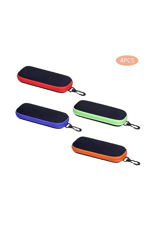 Jlnmmn 4 Pièces Etui a Lunettes, Étui à Lunettes de Voyage, Étui à Lunettes Universel, Étui à Lunettes de Voyage à Glissière,
