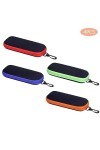 Jlnmmn 4 Pièces Etui a Lunettes, Étui à Lunettes de Voyage, Étui à Lunettes Universel, Étui à Lunettes de Voyage à Glissière,
