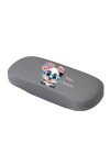 Taperso Etui gris lunettes panda fleur personnalise