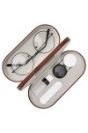 MoKo Étui à Lunettes Double Couche, 2 en 1 Boîte à Lunettes de Soleil Lentilles de Contact, Sac Lunettes Portable Voyage avec