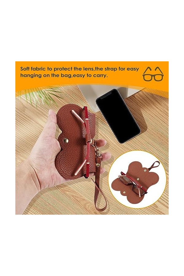 CosyCaya Lot de 5 étuis à lunettes de soleil tendance, étui de protection de qualité supérieure, étui à lunettes portable, ét