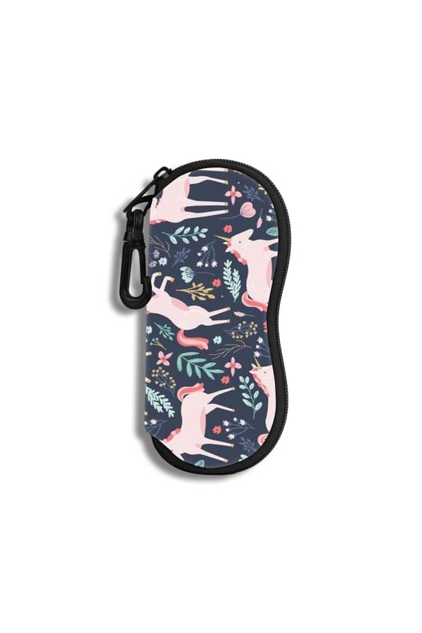 Étui à Lunettes Lunettes de Soleil Pochette Souple Avec Clip de Ceinture étui à Lunettes Ultra Léger en Néoprène à Fermeture 