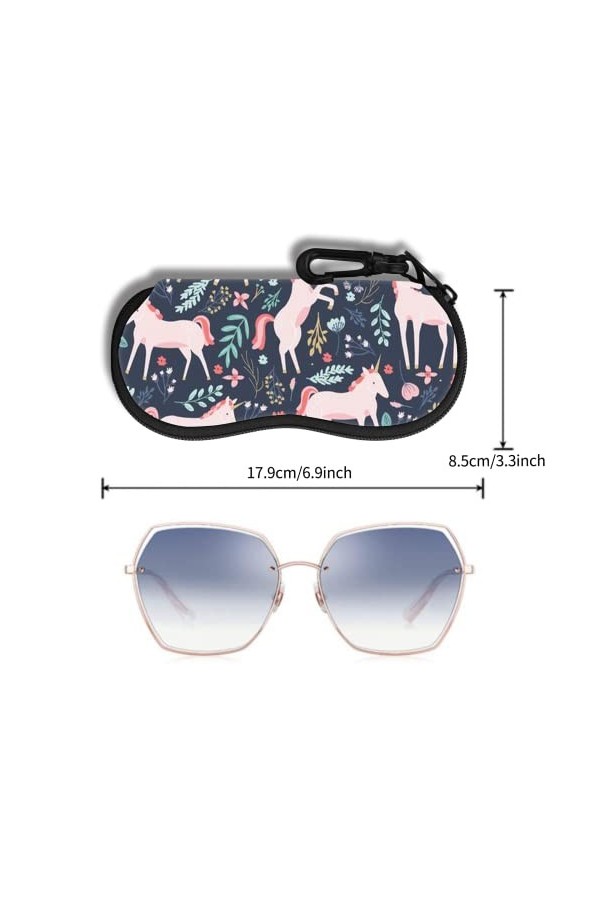 Étui à Lunettes Lunettes de Soleil Pochette Souple Avec Clip de Ceinture étui à Lunettes Ultra Léger en Néoprène à Fermeture 
