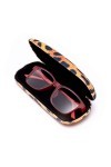 FEFI Set Etui à lunettes: Animal Print Léopard - Hardcase - avec chiffon de nettoyage de lunettes