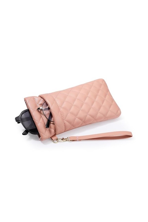 MoKo Double Pochette à Lunettes avec Sangle de Transport, Sac Souple de Lunettes en Cuir PU Souple, Étui pour Lunettes de Sol