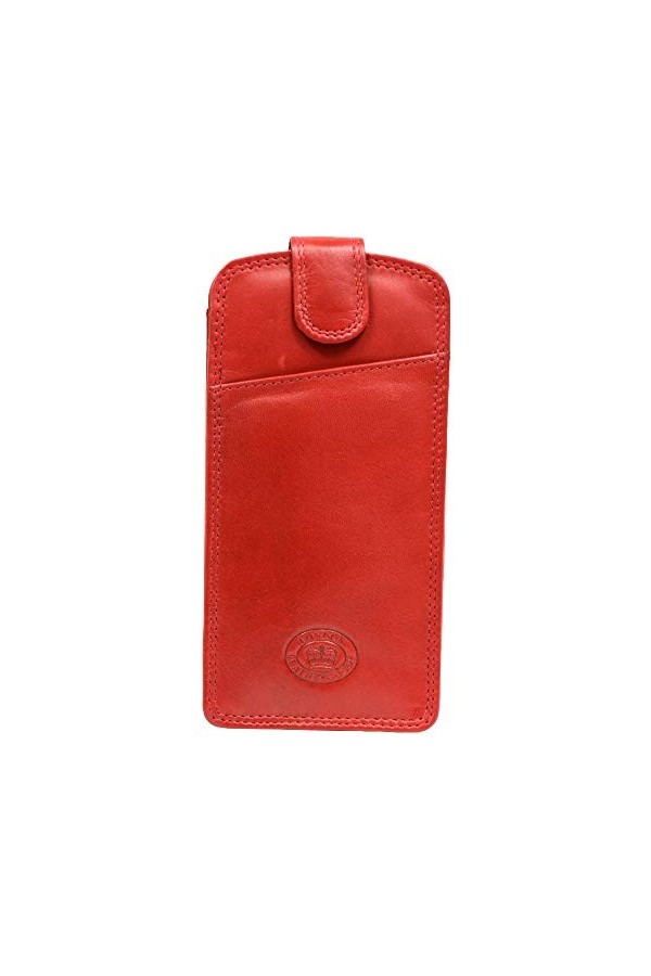 1051 Étui à lunettes en cuir souple véritable Bleu marine