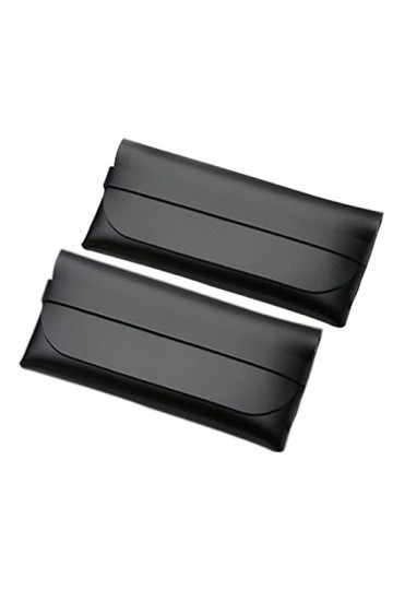 Lot de 2 étuis de protection en cuir synthétique souple pour lunettes de soleil Noir