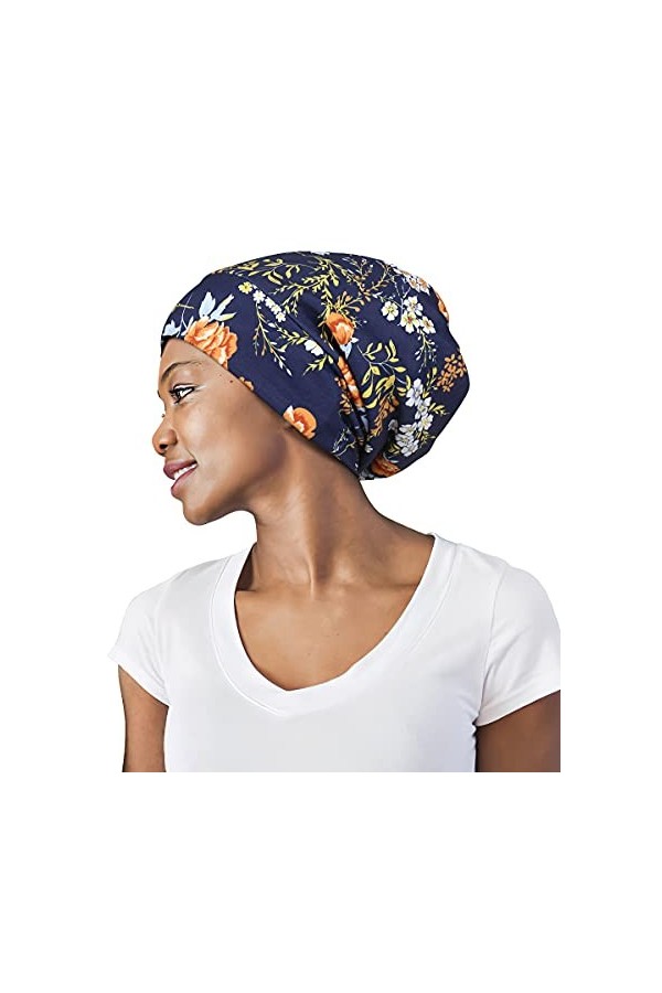 Bonnet satin pour cheveux bouclés, nuit réglable en soie rouge
