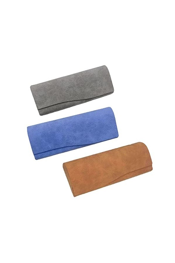 Zillary 3 Pièces Étui à Lunettes, Boîte à Lunettes Portable, Étui Lunettes Cuir, Étui à Lunettes de Mode, pour Lunettes de My