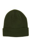 Bonnet Homme ou Femme Vert Kaki Uni - Bonnet Hiver Basic en Maille sans Pompon - 100% Acrylique - avec ou sans Revers - Modèl