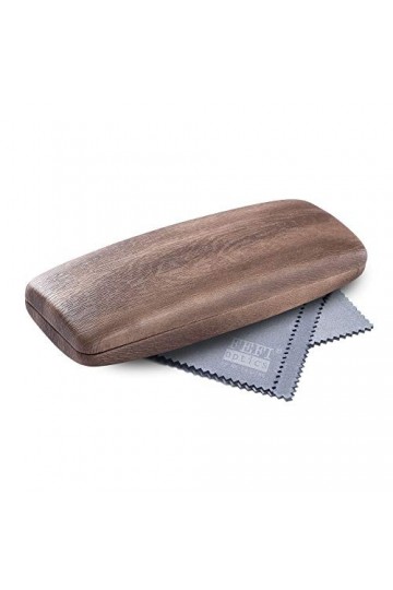 FEFI - Étui à lunettes rigide, aspect bois