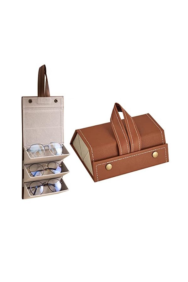 Irikdescia® Étui à Lunettes pour 3 Lunettes, protégez Vos Lunettes avec Style avec Notre Organisateur de Lunettes de Soleil C