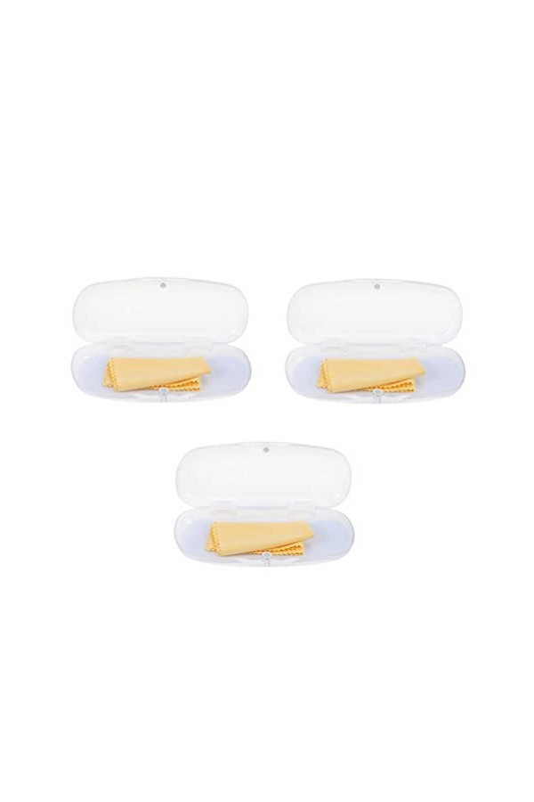minkissy Hardcase Lot de 3 étuis à lunettes avec chiffon de nettoyage pour lunettes de soleil et lunettes de soleil, Transpar