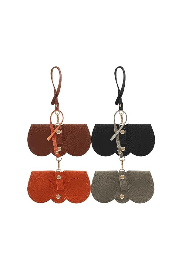 Étui à lunettes de mode, étui à lunettes 4 pièces souple, étui à lunettes de soleil portable, étui à lunettes femme sac à lun