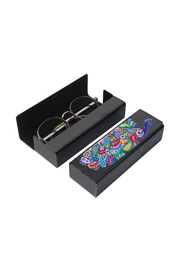 LICHENGTAI Étui à Lunettes avec Strass en Cristal, Diamant Peinture étui à Lunettes Unisexe Portable étui à Lunettes de Solei