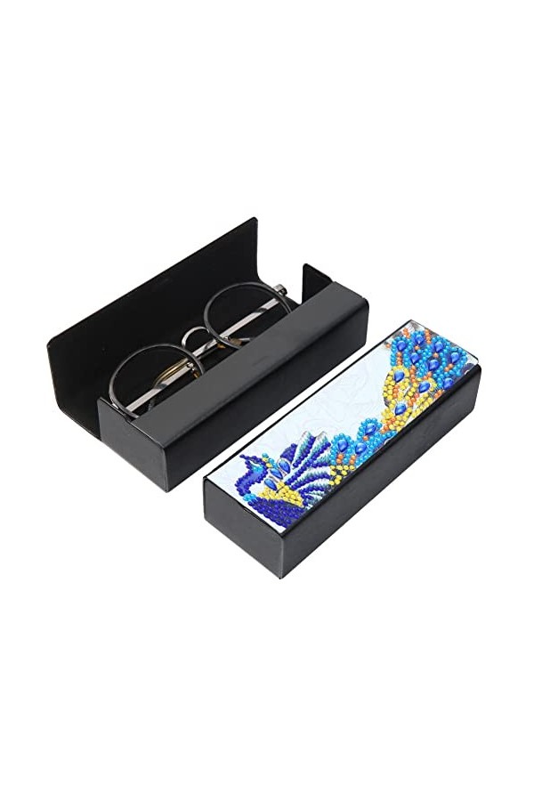 LICHENGTAI Étui à Lunettes avec Strass en Cristal, Diamant Peinture étui à Lunettes Unisexe Portable étui à Lunettes de Solei