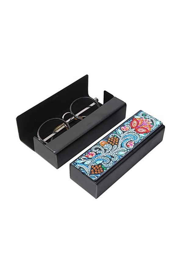 LICHENGTAI Étui à Lunettes avec Strass en Cristal, Diamant Peinture étui à Lunettes Unisexe Portable étui à Lunettes de Solei