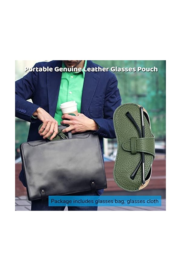 Étui à Lunettes, Vert, M Mixte