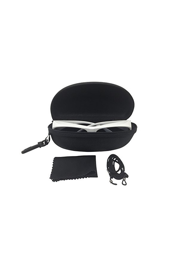 FALINGO Lot de 2 étuis à lunettes rigides XXL Noir 170 x 80 x 60 mm, Noir , 170 x 80 x 60 mm