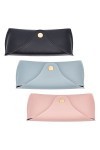 GORGECRAFT 3 couleurs Étui à Lunettes Portable en Cuir Pochette Rigide pour Lunettes de Soleil avec Fermeture à Bouton 17x6.8