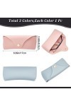GORGECRAFT 3 couleurs Étui à Lunettes Portable en Cuir Pochette Rigide pour Lunettes de Soleil avec Fermeture à Bouton 17x6.8