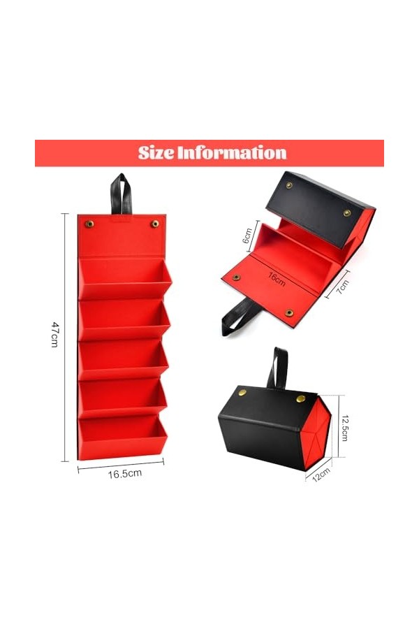 CAREDGO Boîte de Rangement pour Lunettes Organisateur Lunette de Soleil Voyage Portable Étui à Lunettes de Soleil à 5 Fentes 