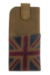Mala Leather Étui à lunettes en cuir souple Motif Union Jack