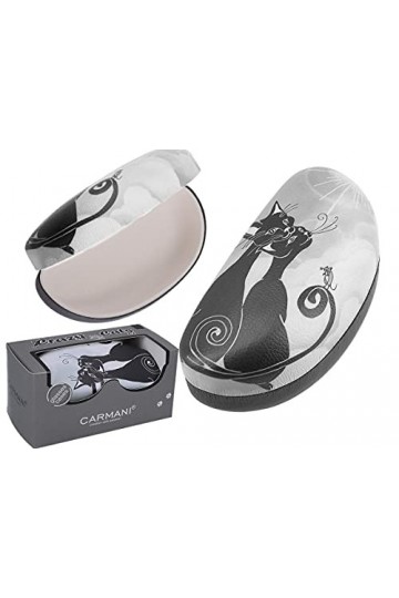 CARMANI - Lunettes de soleil dur protecteur Case Box Titulaire avec peinture avec motif Chats Fous Crazy Cats 