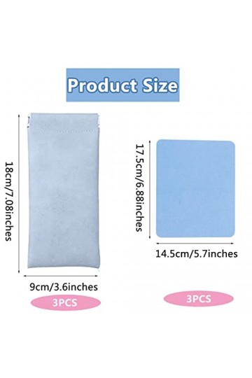 XINTONG Lot de 3 étuis à lunettes en cuir avec chiffon de nettoyage - Étui à lunettes portable en cuir pour homme et femme