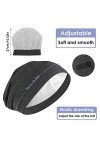 Molain Bonnet de Sommeil en Satin avec Doublure en Satin Réglable Doublure en Soie Noir