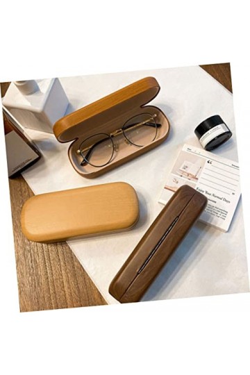 DOITOOL 3 Pièces à Lunettes Caisse De Rangement Bois Étuis à Lunettes Coque Rigide Femme Étuis à Lunettes Pour Hommes Durs Ca