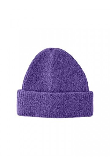 Pieces PCPYRON New Hood Noos BC Bonnet tricoté, Violet, Taille Unique Femme