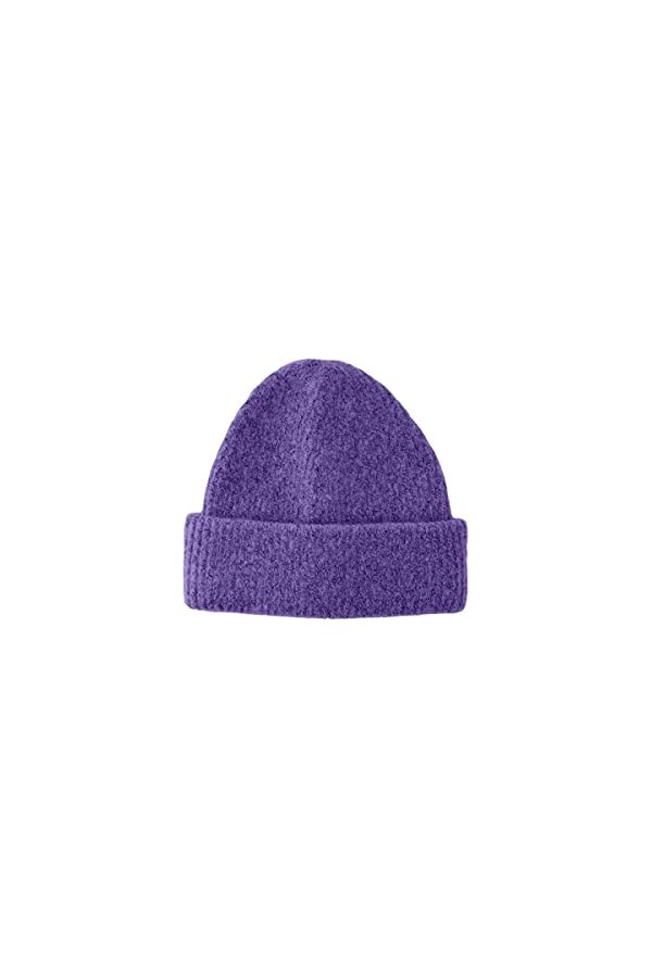 Pieces PCPYRON New Hood Noos BC Bonnet tricoté, Violet, Taille Unique Femme
