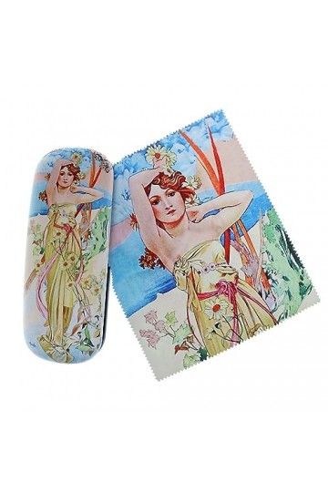 Artis Vivendi Étui à lunettes Alphonse Mucha Der Tag - Le Jour recouvert de velours, multicolore, M