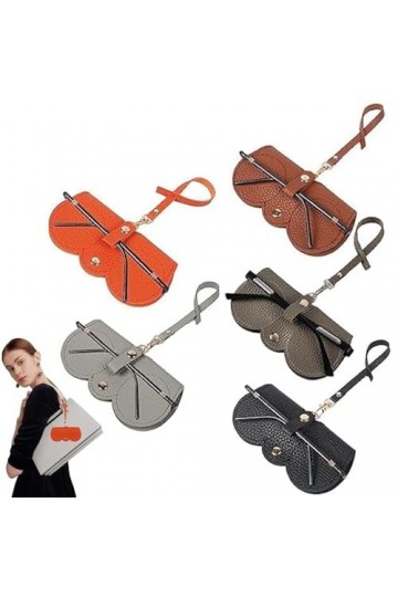 YZDZSW Lot de 5 sacs à lunettes de soleil en cuir souple avec cordon, étui à lunettes de soleil, étui de rangement fin portab