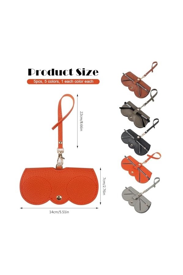 YZDZSW Lot de 5 sacs à lunettes de soleil en cuir souple avec cordon, étui à lunettes de soleil, étui de rangement fin portab