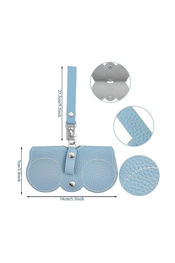 Auswalar Lot de 4 sacs à lunettes de soleil en cuir souple, étui à lunettes portable en cuir, étui de protection de voyage po