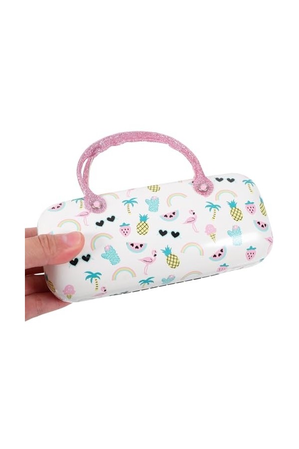 SOIMISS À Lunettes En Cuir Pu Thème Hawaïen Lunettes Sac À Main Coque Rigide Avec Poignée Lunettes Pochette Lunettes De Solei