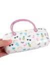 SOIMISS À Lunettes En Cuir Pu Thème Hawaïen Lunettes Sac À Main Coque Rigide Avec Poignée Lunettes Pochette Lunettes De Solei