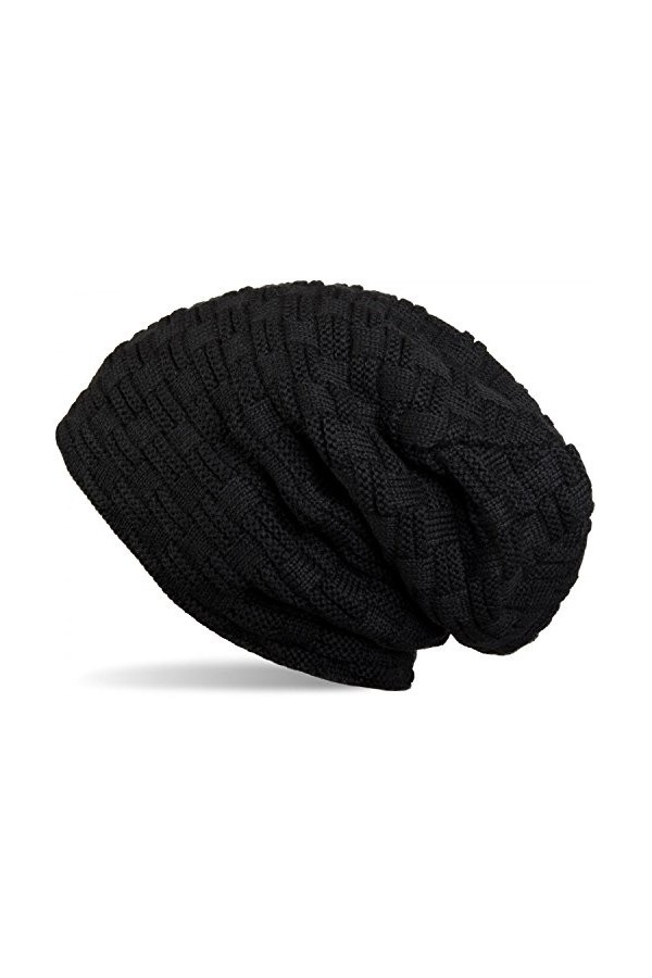 styleBREAKER Bonnet Beanie Chaud en Maille Fine avec Motif tressé et Doublure Laine Polaire Toute Douce, Unisexe 04024058, Co
