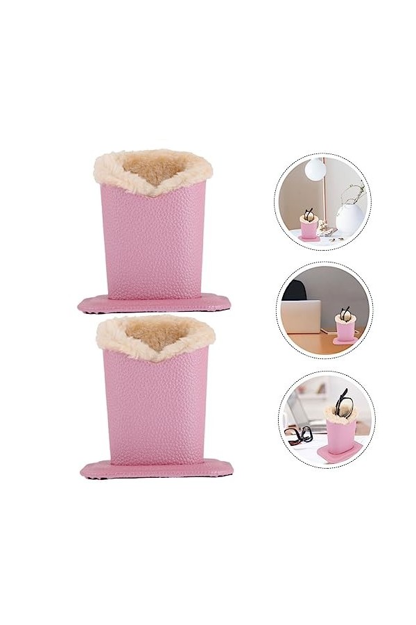 JOINPAYA 2 Pièces Support De Lunettes Mode Litchi Motif Lunettes Présentoir En Peluche En Cuir Lunettes À La Mode Pu Lunettes