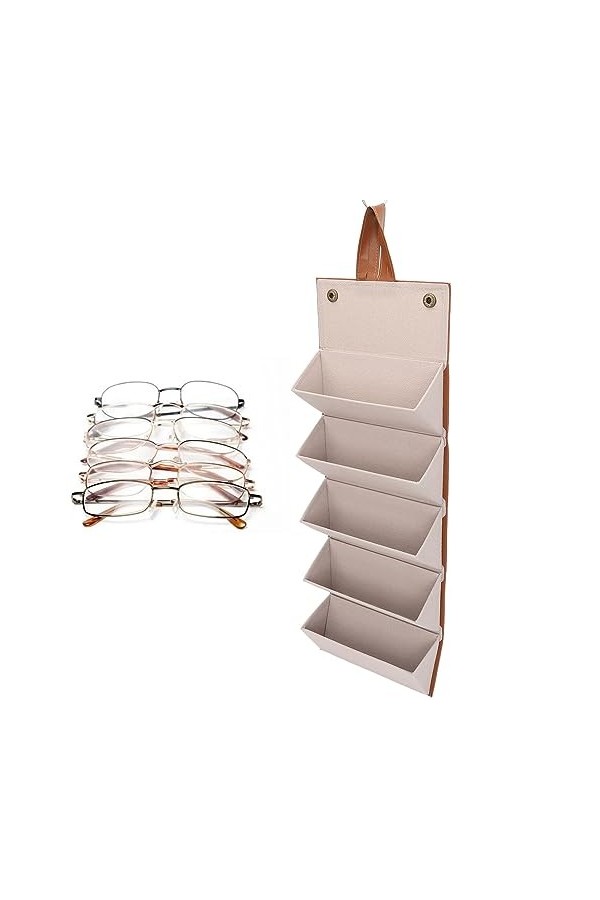 Boîte de Rangement de Lunettes Pliable, Haute capacité, étanche, 5 Emplacements, étui à Lunettes pour Voyage