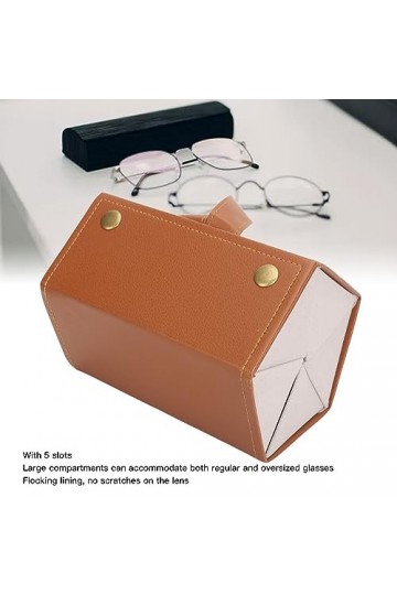 Boîte de Rangement de Lunettes Pliable, Haute capacité, étanche, 5 Emplacements, étui à Lunettes pour Voyage