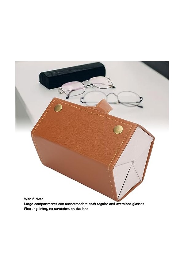 Boîte de Rangement de Lunettes Pliable, Haute capacité, étanche, 5 Emplacements, étui à Lunettes pour Voyage