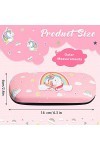 2 Paquets Étuis à Lunettes Licorne à Coque Dure avec 2 Chiffons de Nettoyage Abeille 