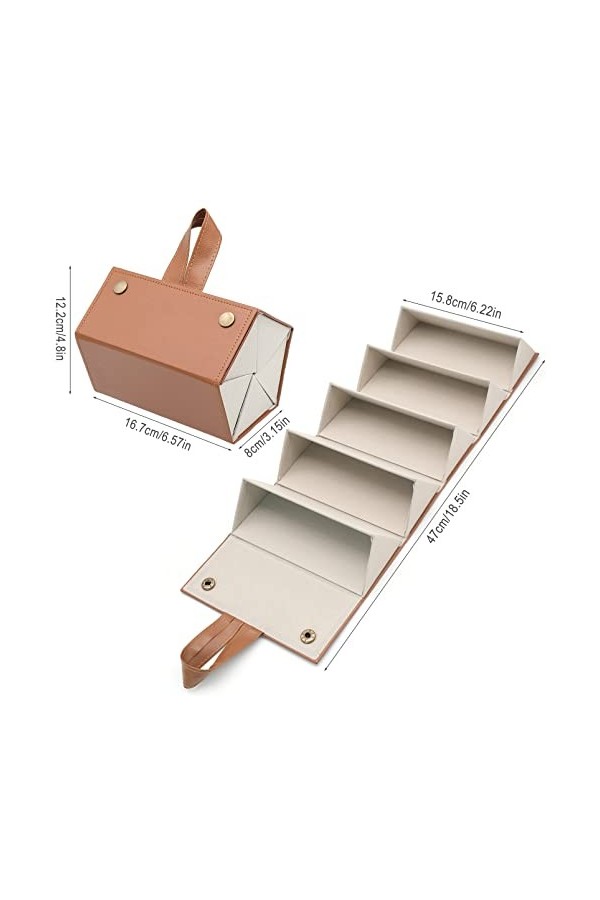 YAXIDAEVER Étui de Rangement pour Lunettes de Soleil de Voyage,5 Compartiments Rangement Lunette,Portable BoîTe à Lunettes po