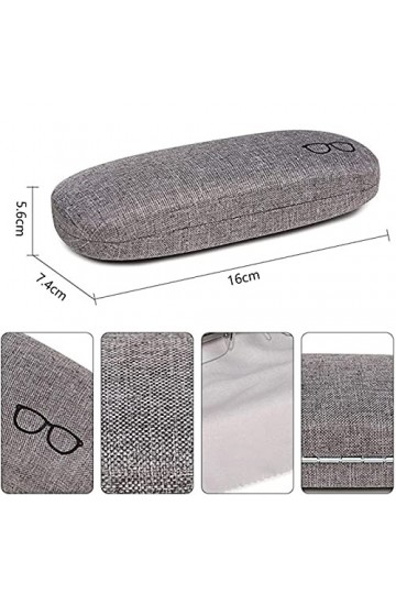Rongyi 2 Pièces Étuis à Lunettes Toile de Lin Etui, Étui à Lunettes Rigide pour Femmes, pour Lunettes et Lunettes de Soleil a