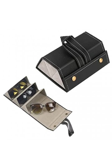 Rebanky Etui a Lunettes avec Compartiment Portable Etui a Lunettes Pliable Boite de Rangement Lunettes Voyage Boite Lunettes 